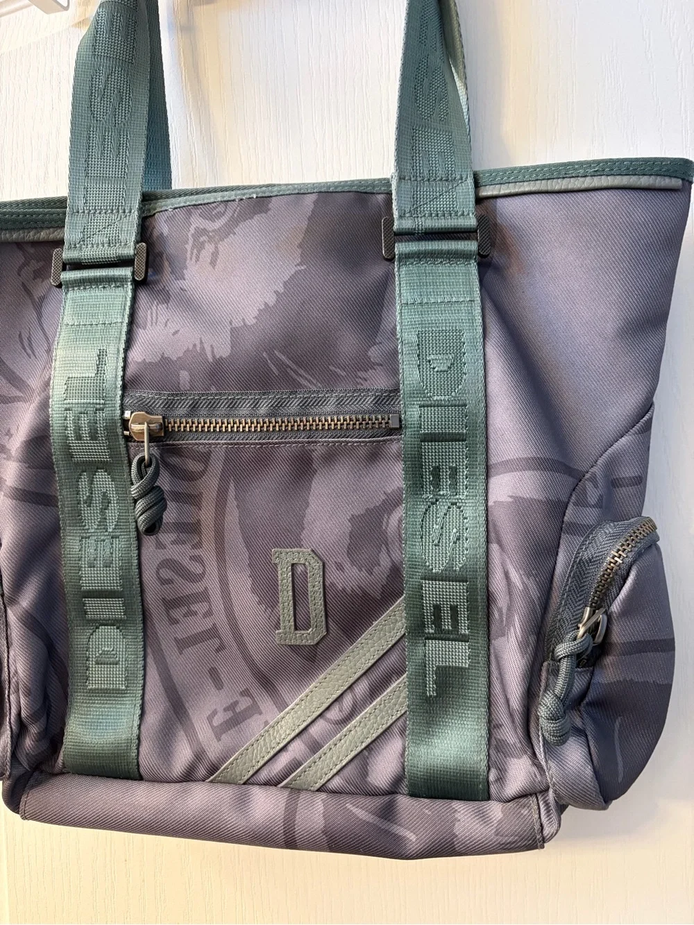 Vintage Y2K Diesel Utility Canvas Tote Green Cargo Shoulder Bag